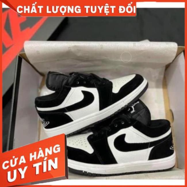 Giày Sneaker Nam Nữ Ulzzang Giá Rẻ,Giày Nike Air Jordan Panda Cổ Thấp Bản Da Nỉ Đi Học Đi Chơi