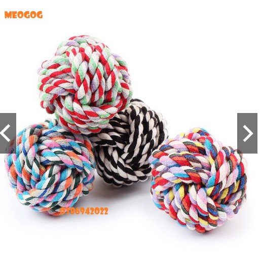 Bóng cuộn thừng ngũ sắc 5.5CM bóng mài móng cào móng cho mèo