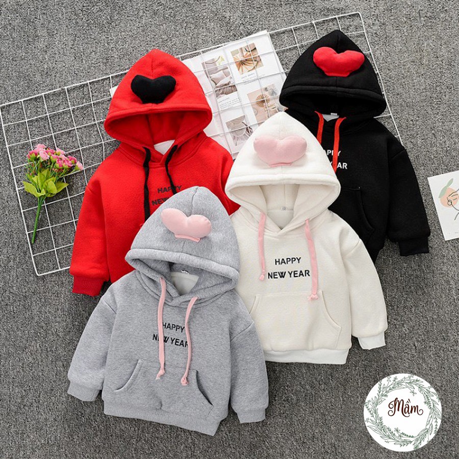 Bộ nỉ Hoodie Mầm Store danh cho bé trai và gái từ 14 đến 26kg