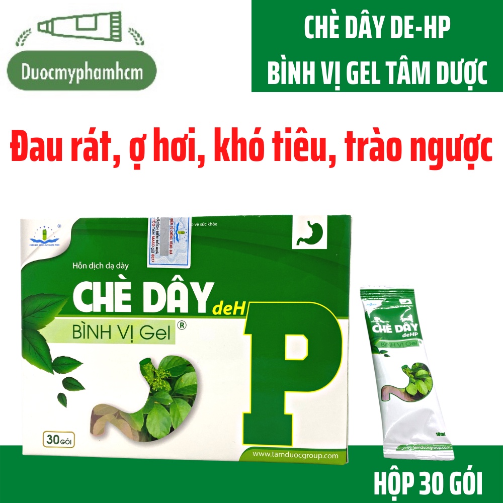 Chè Dây deHP Bình Vị Gel Tâm Dược - Hỗ trợ dạ dày do xoắn khuẩn HP- Hộp 30 gói
