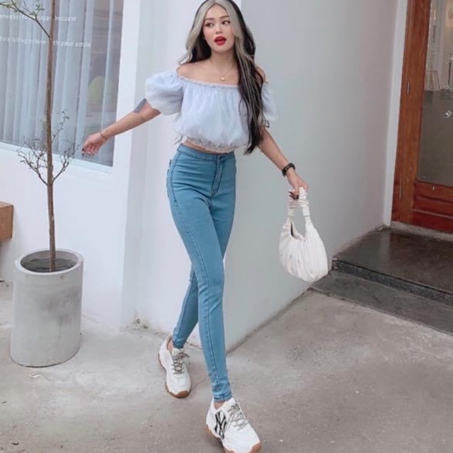 Áo kiểu trễ vai  Ribbon top xb