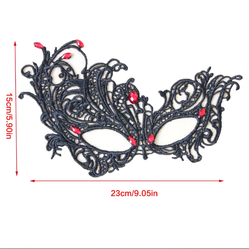 Băng Đô Ren Đen Nửa Mặt Dùng Hóa Trang Tiệc Halloween