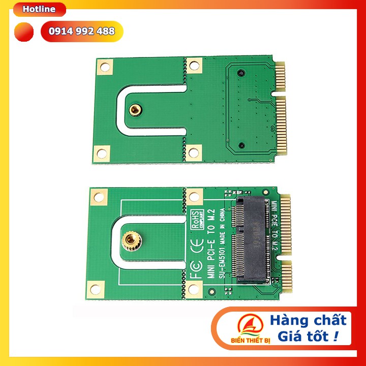 Card chuyển đổi M2 NGFF Key E Wifi Bluetooth sang Mini PCI-E cho máy tính PC - Laptop