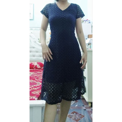 Thanh lý đầm ren thun đẹp dưới 55kg