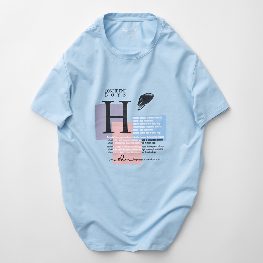 Áo thun nam cổ tròn PAULO HIKO vải Cotton lạnh co giãn,dày dặn, form Regular Fit | BigBuy360 - bigbuy360.vn