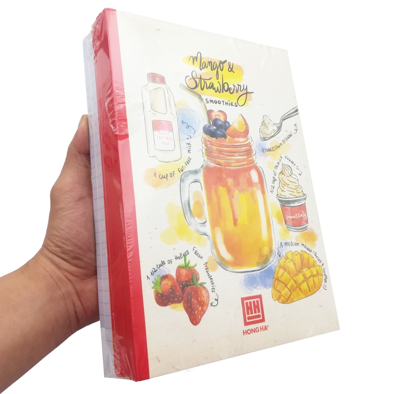 Vở Cocktail - 4 Ly Ngang 200 Trang ĐL 70g/m2 - Hồng Hà - Mango &amp; Strawberry