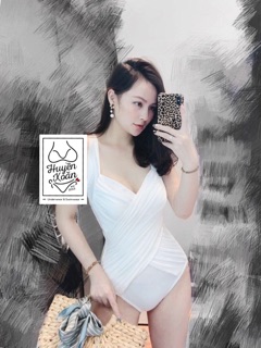 Bộ bơi liền mảnh vạt chéo nhún bụng