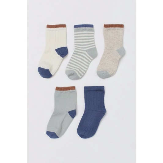 Set 5 đôi tất màu trơn pha thêm màu cho bé trai nhỏ sơ sinh săn sale china size eur 10/12