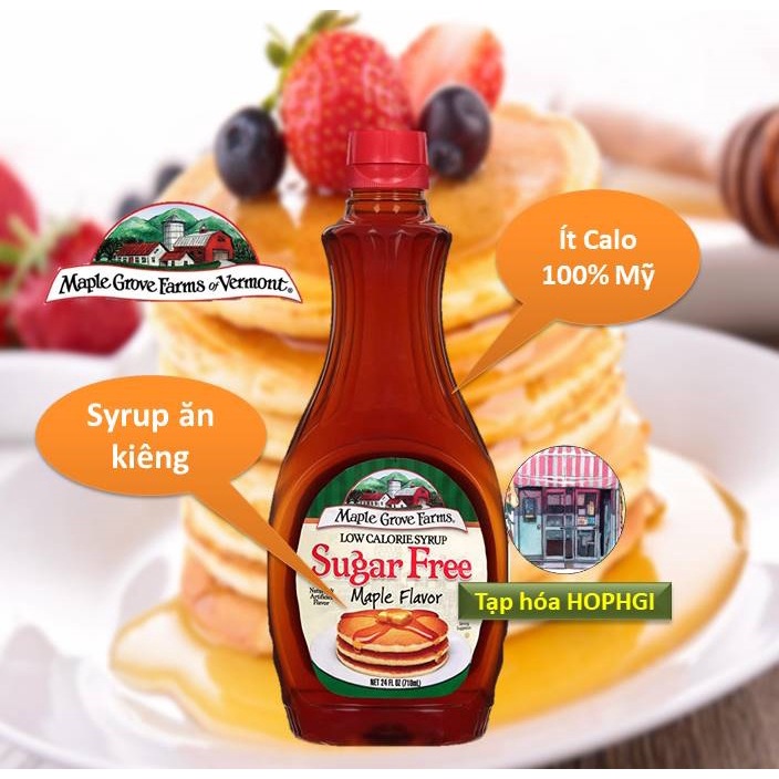 Syrup Ăn Kiêng không đường calo thấp Maple Grove Farms Chai lớn 710ml  Mỹ