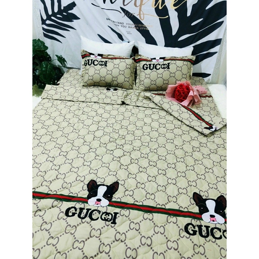 Set Chăn Hè Cotton Poly 5 Món Cao Cấp Chần 3 Lớp