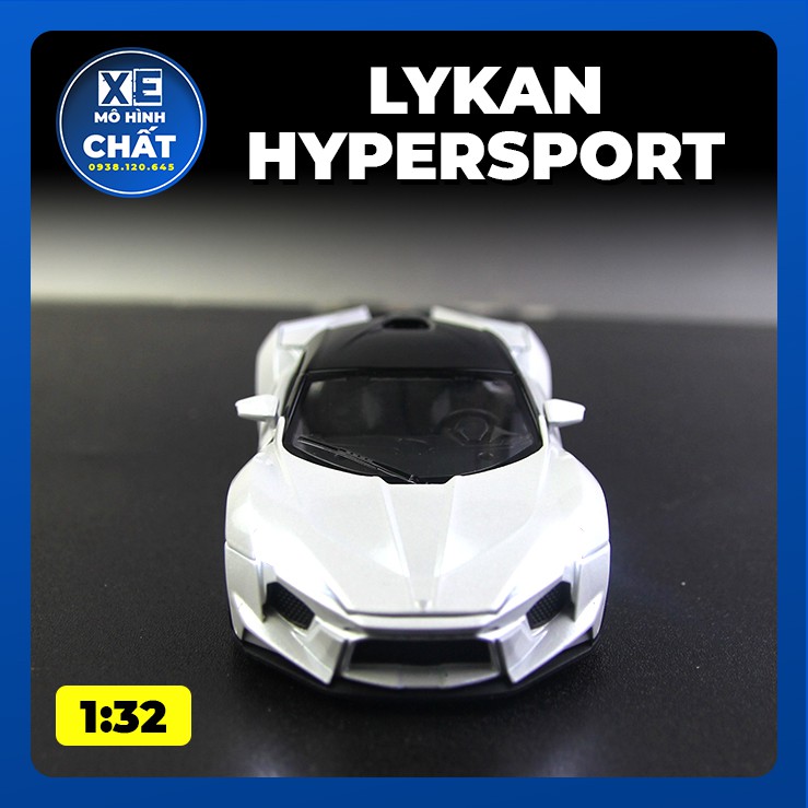 Xe Mô Hình Tĩnh Bằng Kim Loại Siêu Xe Ả Rập Lykan Hypersport Mini Auto 1:32