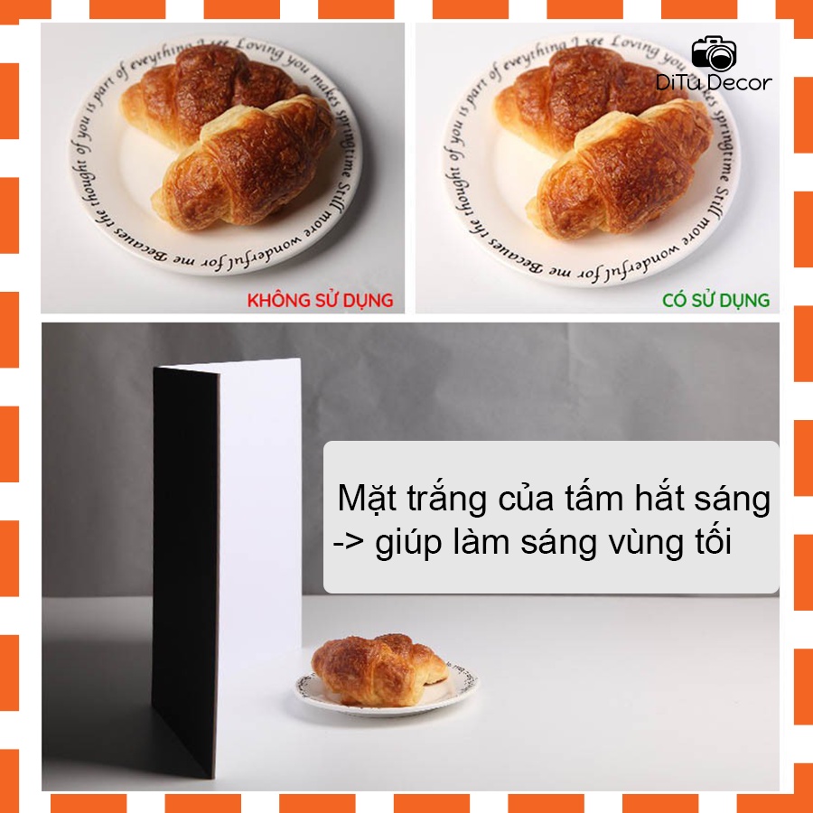 Tấm hắt sáng a4, hắt sáng a3 gập 2 màu trắng bạc và vàng, trợ giúp chụp ảnh - DiTu Decor