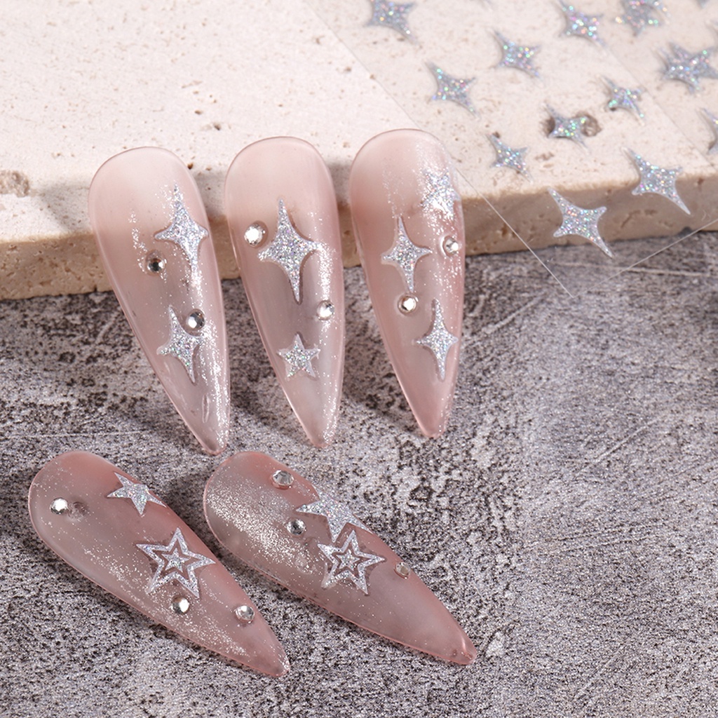 Bộ 5 Miếng Dán Móng Tay Hình Gấu 3D DIY