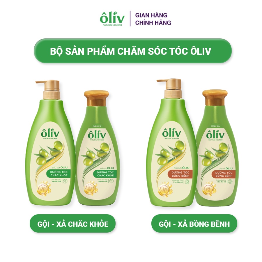 Combo Dầu gội Ôliv bồng bềnh 1L + Dầu xả Ôliv bồng bềnh 650ml