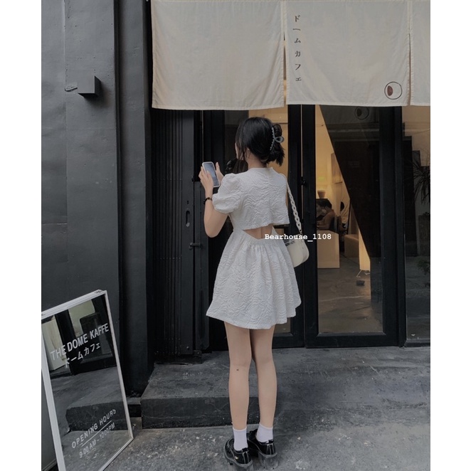 [Mã FAMARAL1 giảm 10K đơn 50K] ❌ ĐẦM - VÁY HOA VÂN CHÌM TRẮNG CÚC NGỌC CAO CẤP * GẤM * | BigBuy360 - bigbuy360.vn