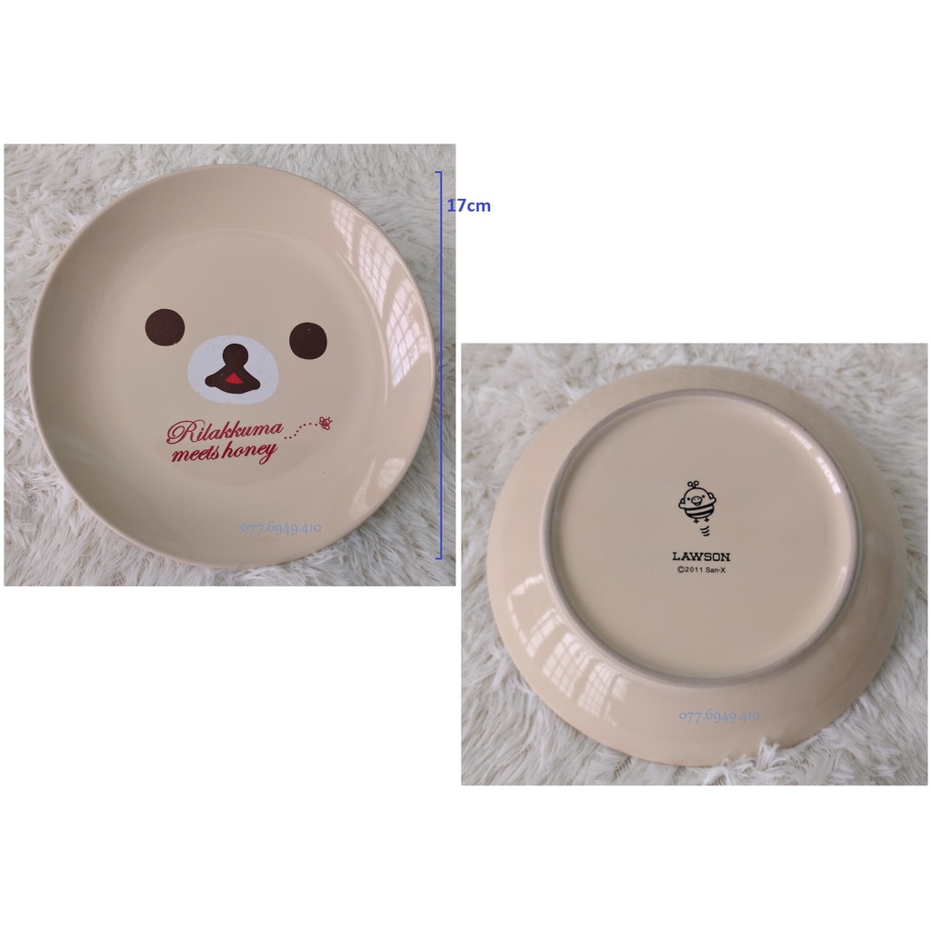 ♥️ Các mẫu DĨA sứ 16-19cm Gấu Rilakkuma - Nhiều màu - Sứ Nhật LAWSON