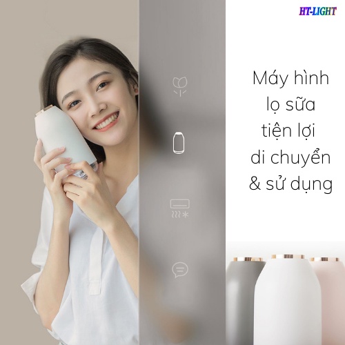 Máy phun sương tạo ẩm, khuếch tán tinh dầu Trụ Trong, dung tích 270ML, có gắn đèn led, BH 6 tháng HT-Light