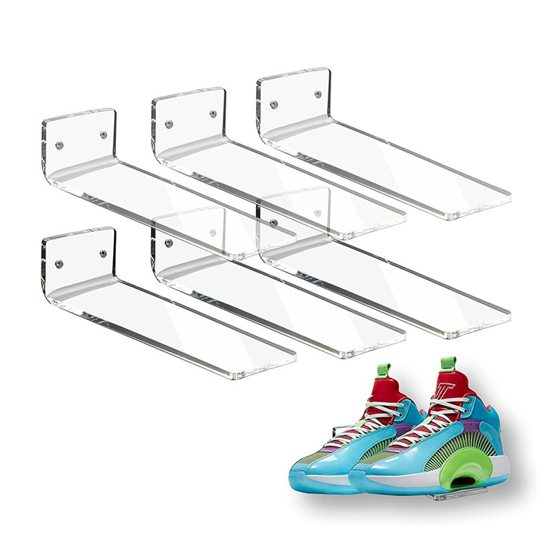 Bộ 6 Giá Đỡ Giày Sneaker Bằng Acrylic Trong Suốt Dùng Trưng Bày