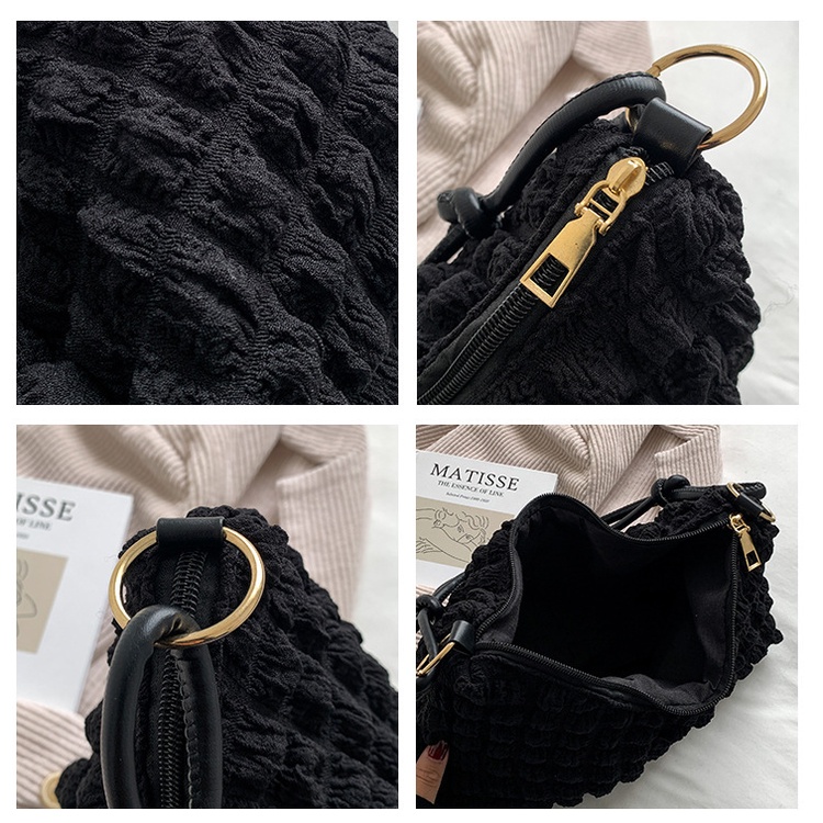 Túi xách đeo vai JASMIN NOIR bằng polyester thời trang Hobo đơn giản cho nữ