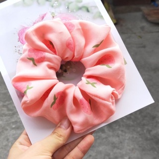[Siêu rẻ] Buộc tóc, dây cột tóc Srunchies dâu
