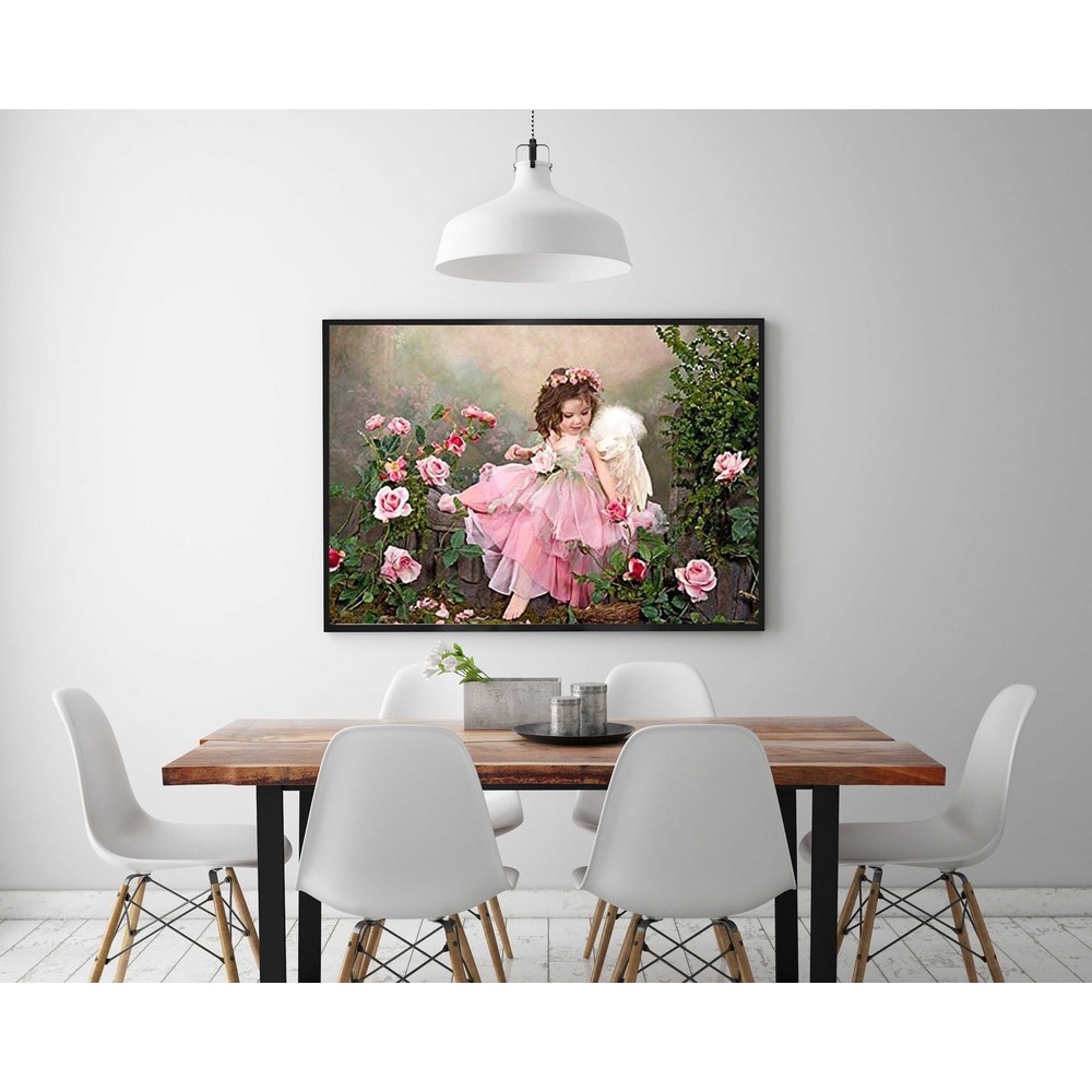 Bộ Dụng Cụ Làm Tranh Đính Đá 5D Họa Tiết Khu Vườn Độc Đáo Kích Thước 40X30CM DIY Dùng Trang Trí