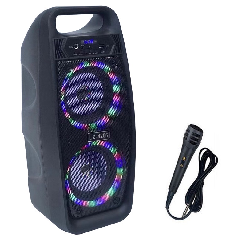 💖Tặng Kèm Mic💖 Loa Kẹo Kéo Karaoke Kết Nối Bluetooth LZ-4206, Bản 2 Loa - Khuếch Đại 2 Lần - Bluetooth 5.0 Cao Cấp