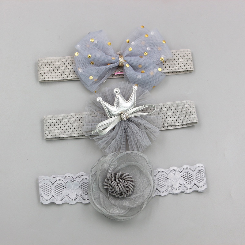 Set 3 Băng Đô Nơ Chấm Bi Dễ Thương Cho Bé Gái