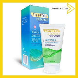 Sữa rửa mặt giảm mụn dành cho da nhạy cảm Differin Daily Deep Cleanser Benzoyl Peroxide  5%  118mL