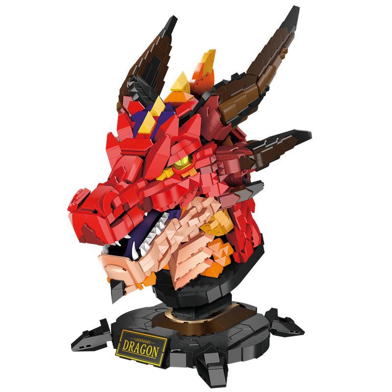 Đồ chơi Lắp ráp Mô hình đầu rồng LN1008 Legendary Dragon Moc Creative Series Fire Dragon Ornaments