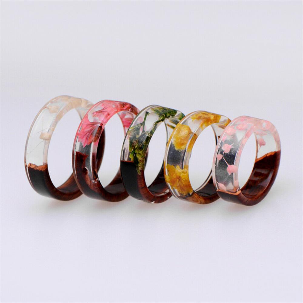 Nhẫn Gỗ Phối Nhựa Resin Handmade Thời Trang Nhiều Màu