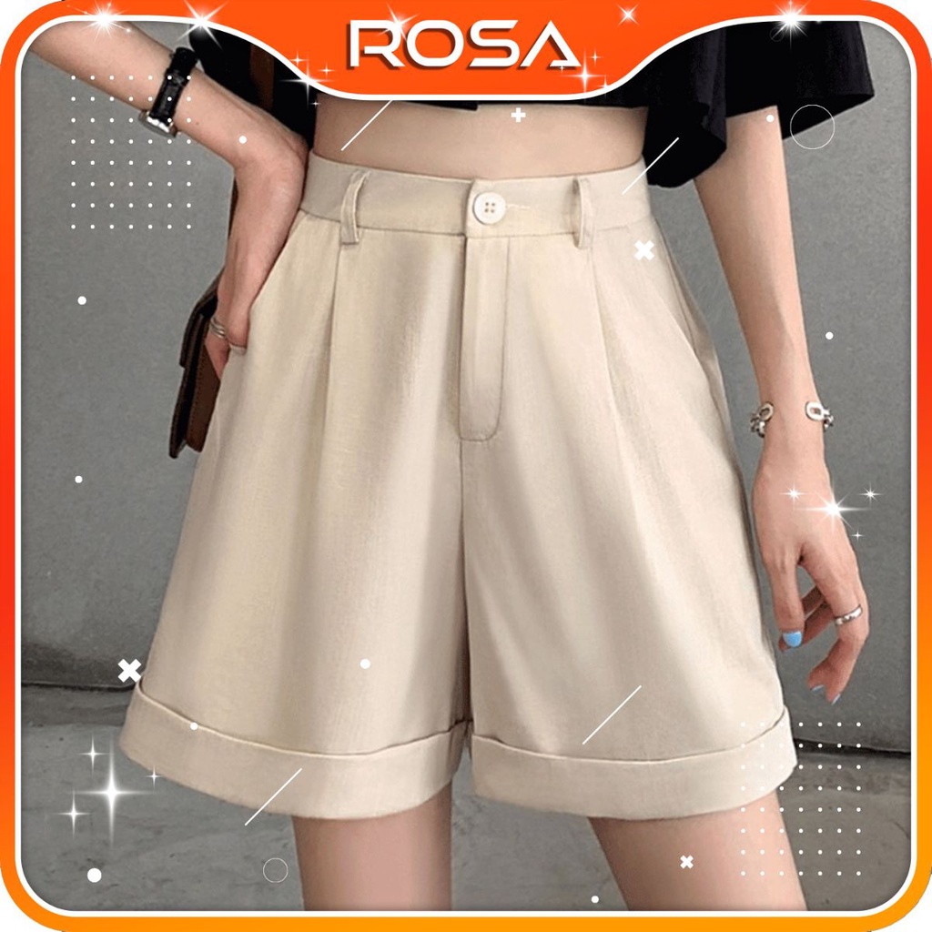 Quần short nữ gập gấu siêu xinh cá tính dáng ống rộng trẻ trung ROSA BOUTIQUE