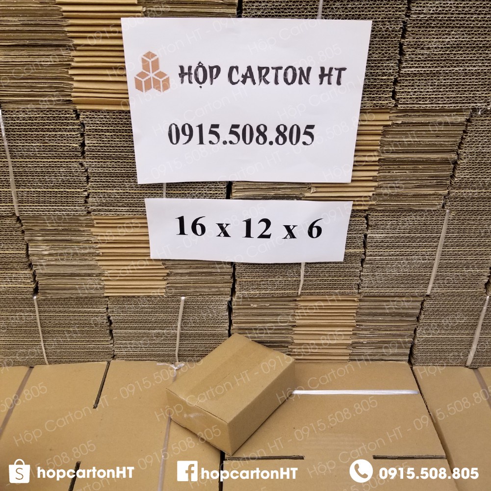 Combo 100 hộp carton đóng hàng 16x12x6 size nhỏ tiện lợi đựng phụ kiện, mỹ phẩm giá gốc tận xưởng - Hộp Carton HT