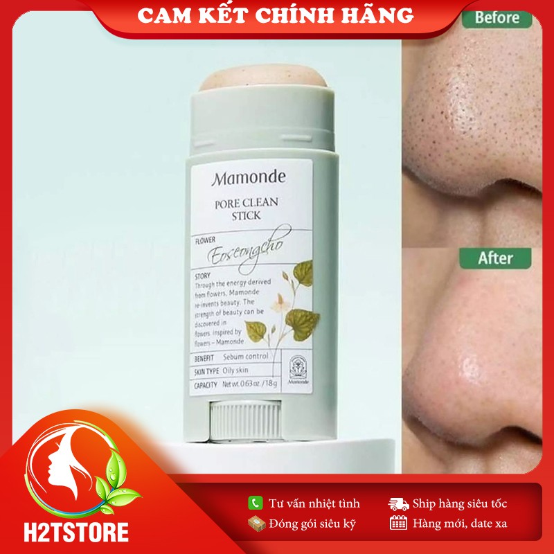 [Hàn Quốc + Authentic + Mẫu Mới] Thanh Lăn Đánh Bay Mụn Đầu Đen Mamonde Pore Clean Blackhead Stick 18g