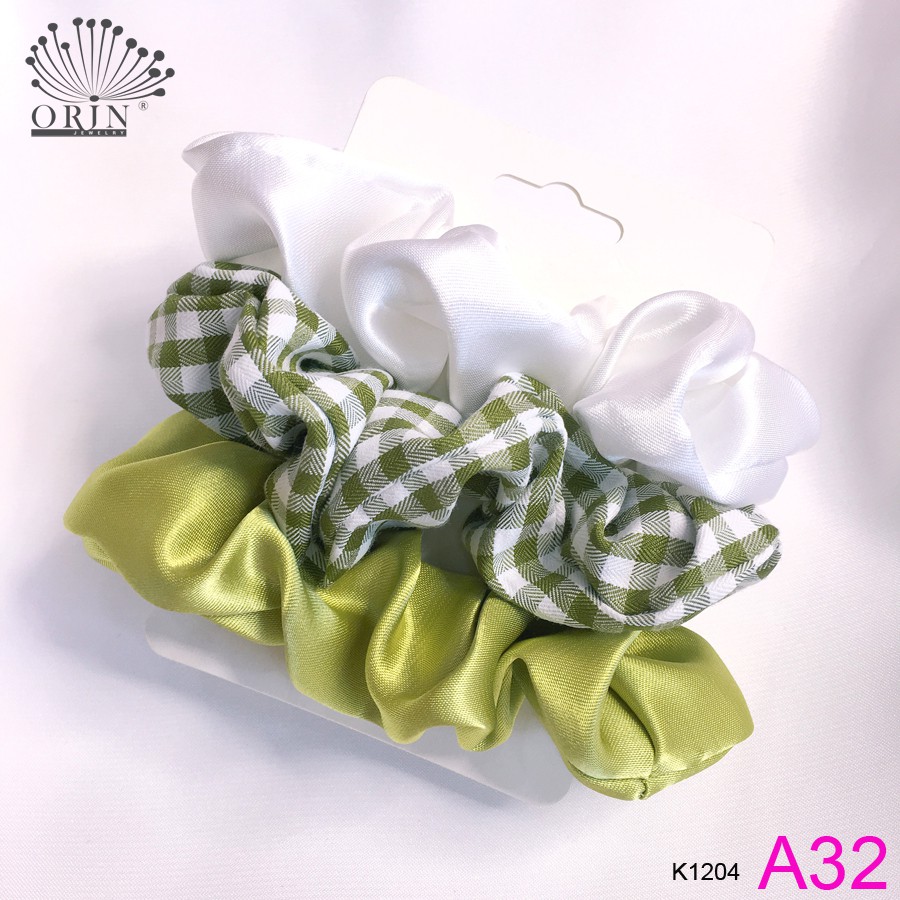 Set 3 dây buộc tóc, cột tóc vải scrunchies thời trang Orin cb4 K1204 K1179