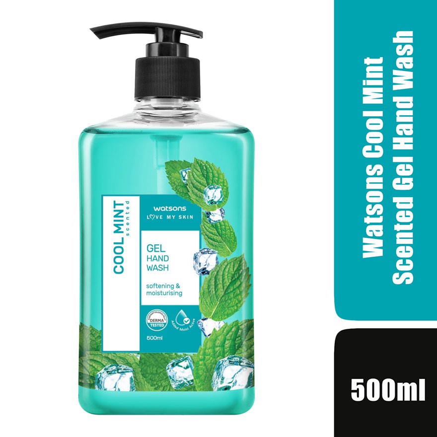 Gel Rửa Tay Watsons Love My Skin Cool Mint Scented Gel Hand Soap Chiết Xuất Bạc Hà 500ml