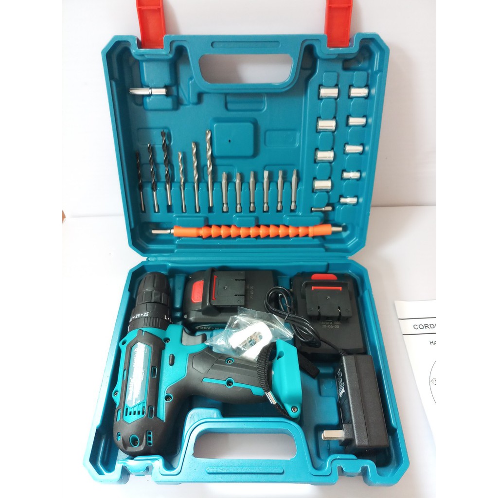 Máy khoan pin Makita 3 chức năng. tặng bộ phụ kiện 24 món