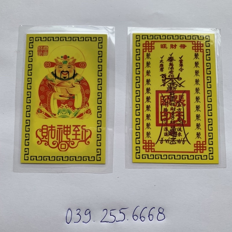 Kim bài Thần Tài Khai Vận - Đã Gia Trì