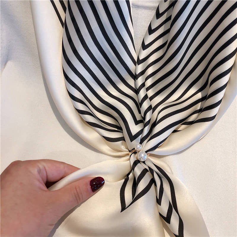 Khăn lụa vuông bản to hoa tiết trơn hàng cao cấp 90x90cm