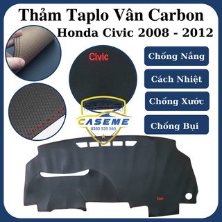 Thảm da taplo honda civic 2008 - 2012 vân carbon cao cấp