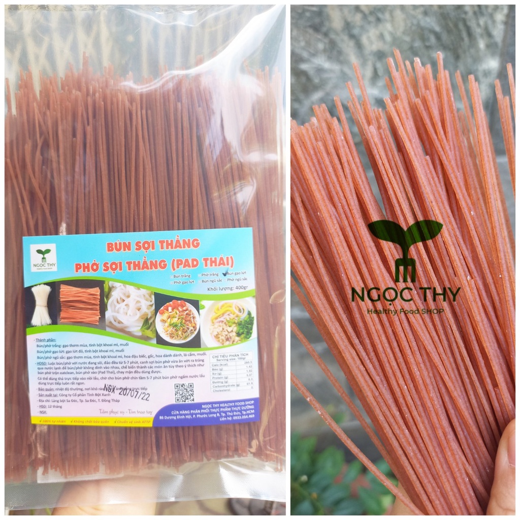 [NT Food] Bún phở gạo lứt sợi thẳng đặc biệt dai làm bún phở xào trộn eatclean Pad Thái
