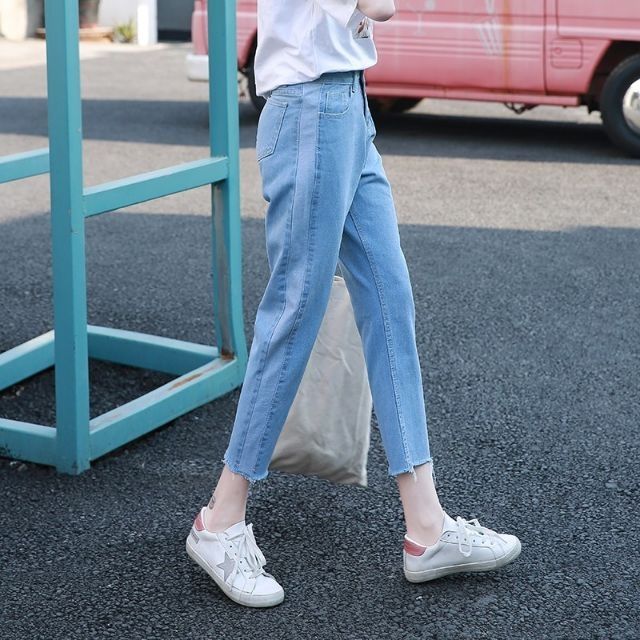 [Size 28,29,31,32 ]Quần Jeans nữ baggy lưng cao Ulzzang Quảng Châu QDJ49 (Mom Jeans)