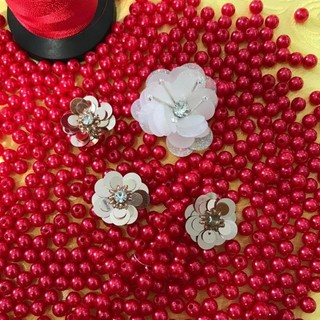 Hạt cườm NgọcTrai Màu Đỏ Kích thước 6mm - Nguyên liệu Đính hạt Áo dài, Váy cưới thủ công tiện lợi, làm đồ handmade