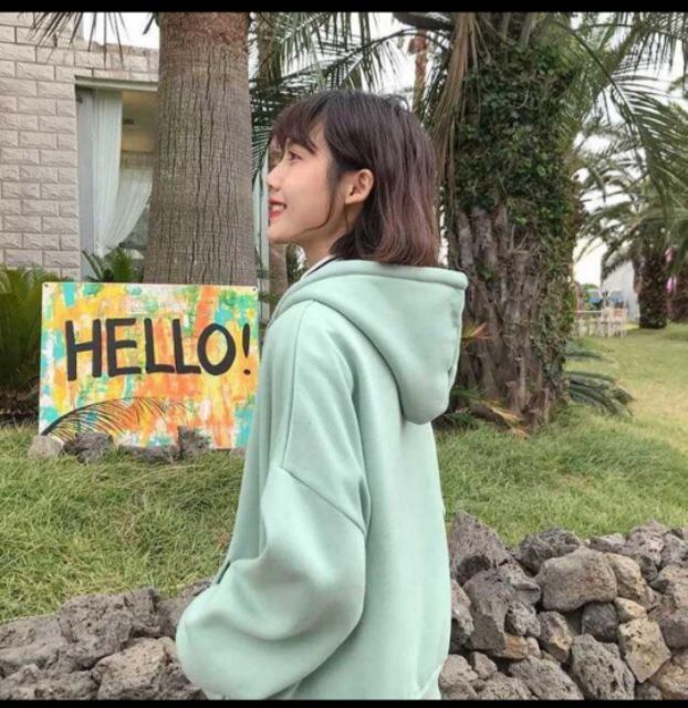 BIGSIZE ÁO HOODIE ZIPPER UNISEX GREEN NGỌC- HOODIE DÂY KÉO DÁNG RỘNG MÀU XANH NGỌC - NỈ BÔNG DÀY | BigBuy360 - bigbuy360.vn
