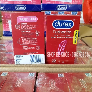 Bao cao su siêu mỏng Durex Úc - Durex Fetherlite - Hộp 30 chiếc