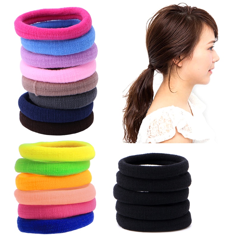 Set 50 Dây Cột Tóc Co Giãn Thời Trang Cho Nữ Giá Đỡ