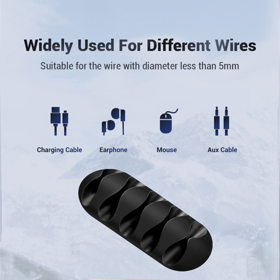 Kẹp Giữ Sắp Xếp Dây Cáp Tai Nghe Bằng Silicone 5 Lỗ Tiện Dụng