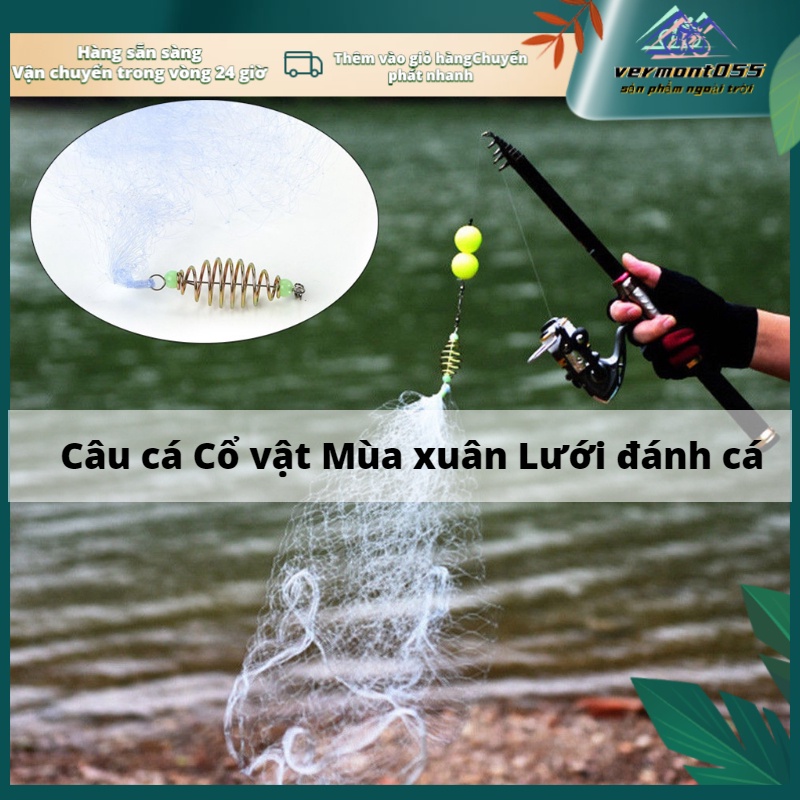 Hàng Hot Đầu nối lò xo lưới đánh cá bằng nhựa bền với phụ kiện giải quyết hạt phát sáng Hàng giao ngayVermont055