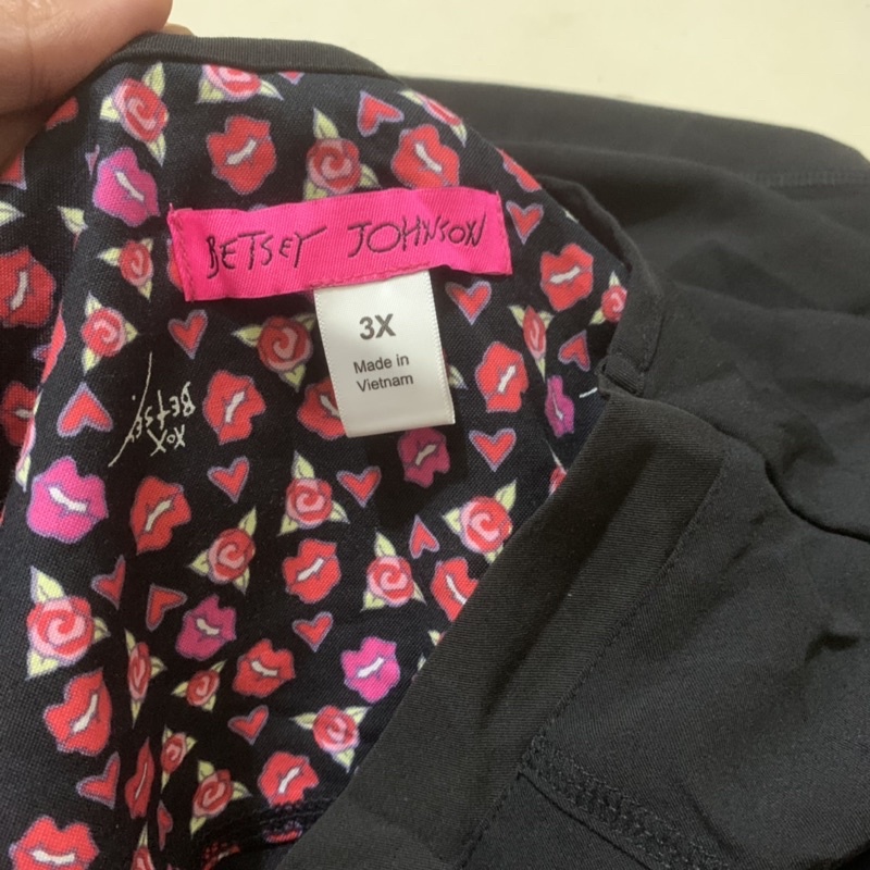Bigsize Áo Sơ Mi Cổ Ve BETSEY JOHNSON Hàng Xuất Xịn Chất Siêu Đẹp Màu Đen 3XL