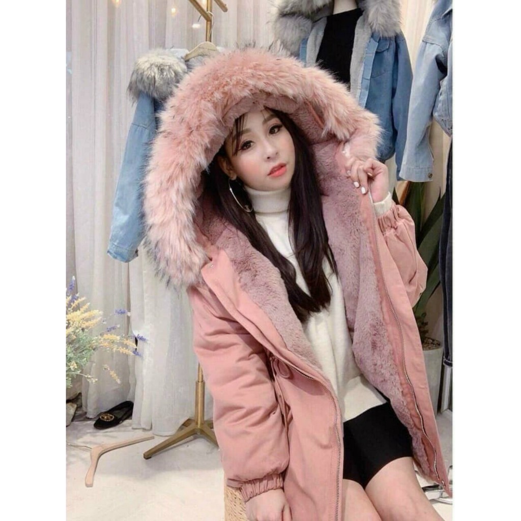Áo khoác kaiki lót lông nữ