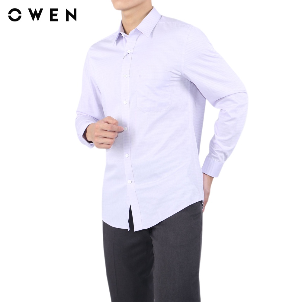 Áo sơ mi dài tay Nam Owen Bamboo Regular Fit Tím nhạt - AR23585D